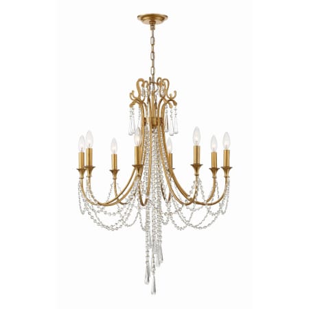 Crystorama Lighting Group Arcadia 8 Light 26" Wide Crystal Candle Style Chandelier with Hand Cut Crystal Accents Antique Gold