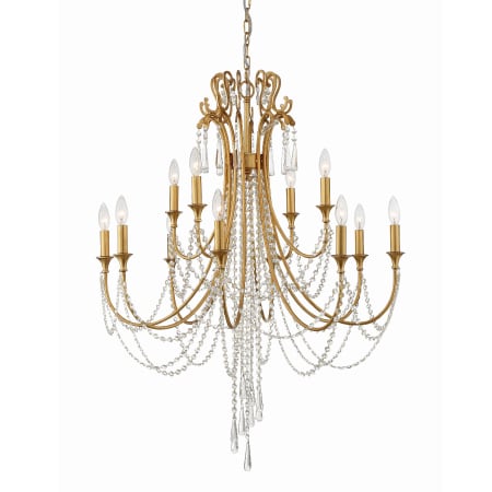 Crystorama Lighting Group Arcadia 12 Light 33" Wide Crystal Chandelier with Hand Cut Crystal Accents Antique Gold