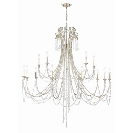 Crystorama Lighting Group Arcadia 15 Light 46" Wide Crystal Candle Style Chandelier with Hand Cut Crystal Accents Antique Silver