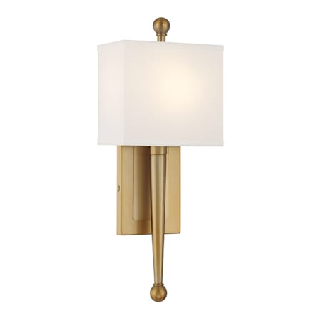Crystorama Lighting Group Ardson 18" Tall Wall Sconce with Silk Shade Vibrant Gold