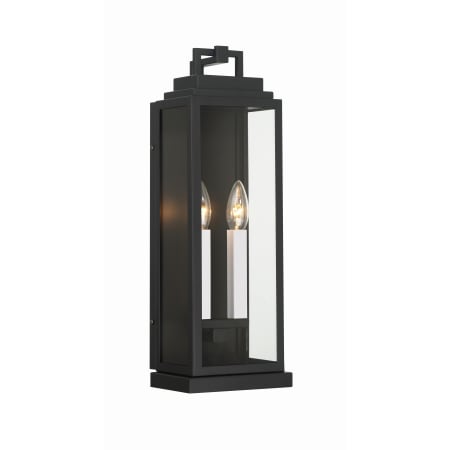 Crystorama Lighting Group Aspen 2 Light 19" Tall Outdoor Wall Sconce Matte Black
