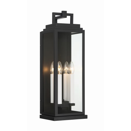 Crystorama Lighting Group Aspen 4 Light 23" Tall Outdoor Wall Sconce Matte Black