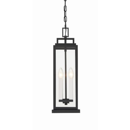 Crystorama Lighting Group Aspen 4 Light 7" Wide Outdoor Taper Candle Mini Pendant Matte Black