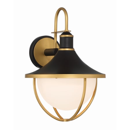 Crystorama Lighting Group Atlas 19" Tall Outdoor Wall Sconce Matte Black / Textured Gold
