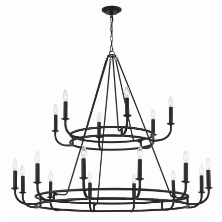 Crystorama Lighting Group Bailey 18 Light 48" Wide Taper Candle Ring Chandelier Matte Black