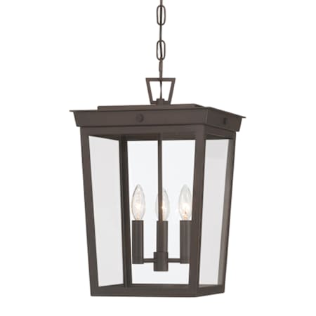 Crystorama Lighting Group Belmont 3 Light 12" Wide Outdoor Taper Candle Pendant Twilight Bronze