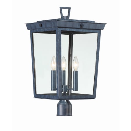 Crystorama Lighting Group Belmont 3 Light 22" Tall Outdoor Single Head Post Light with Clear Glass Shades Graphite