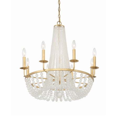 Crystorama Lighting Group Bella 8 Light 26" Wide Beaded Empire Chandelier Antique Gold