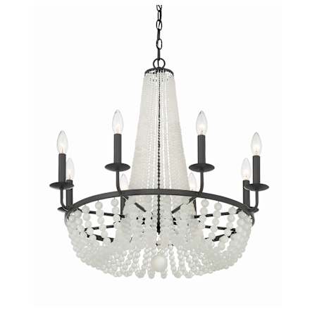 Crystorama Lighting Group Bella 8 Light 26" Wide Beaded Empire Chandelier Matte Black