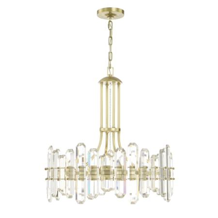 Crystorama Lighting Group Bolton 8 Light 25" Wide Crystal Drum Chandelier with Faceted Crystal Accents Aged Brass