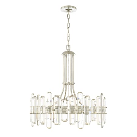 Crystorama Lighting Group Bolton 8 Light 25" Wide Crystal Drum Chandelier with Faceted Crystal Accents Polished Nickel