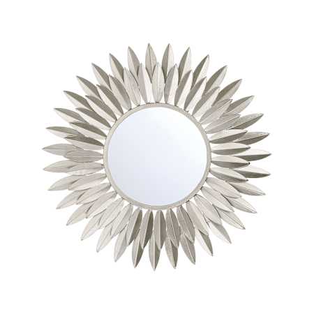 Crystorama Lighting Group Broche 20" Sunburst Flat Steel Framed Accent Mirror Antique Silver