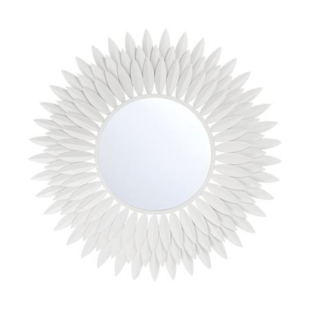 Crystorama Lighting Group Broche 24" Sunburst Flat Steel Framed Accent Mirror Matte White