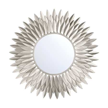Crystorama Lighting Group Broche 24" Sunburst Flat Steel Framed Accent Mirror Antique Silver