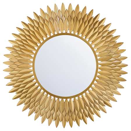 Crystorama Lighting Group Broche 30" Sunburst Flat Steel Framed Accent Mirror Antique Gold