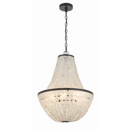 Crystorama Lighting Group Brielle 6 Light 18" Wide Empire Chandelier with Shell Shade Dark Bronze