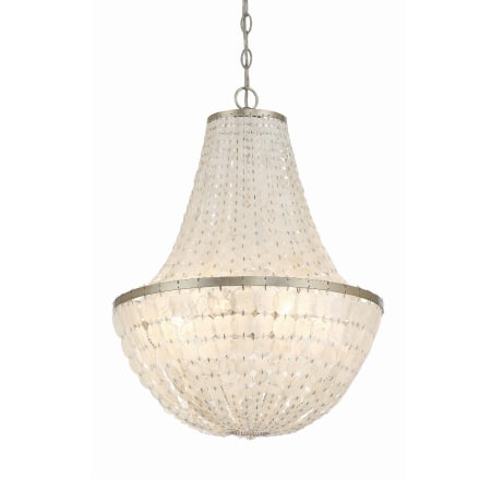 Crystorama Lighting Group Brielle 6 Light 18" Wide Empire Chandelier with Shell Shade Antique Silver