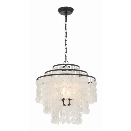 Crystorama Lighting Group Brielle 4 Light 18" Wide Chandelier with Shell Shade Dark Bronze