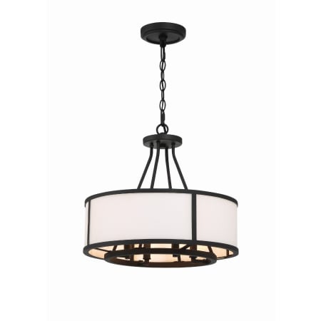 Crystorama Lighting Group Bryant 4 Light 18" Wide Drum Chandelier with a Glass Shade Black Forged