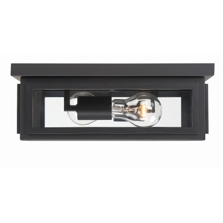 Crystorama Lighting Group Byron 2 Light 13" Wide Flush Mount Outdoor Ceiling Fixture Matte Black