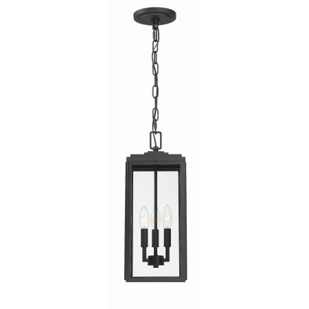 Crystorama Lighting Group Byron 3 Light 8" Wide Taper Candle Pendant Matte Black
