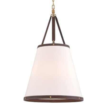 Crystorama Lighting Group Callahan 6 Light 21" Wide Pendant with Linen Shade Luxe Gold