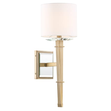 Crystorama Lighting Group Clifton 20" Tall Wall Sconce with Silk Shade Aged Brass
