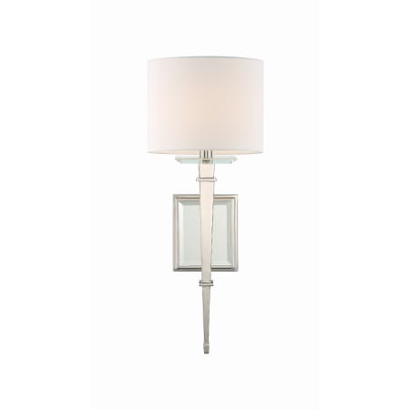 Crystorama Lighting Group Clifton 20" Tall Wall Sconce with Silk Shade Polished Nickel