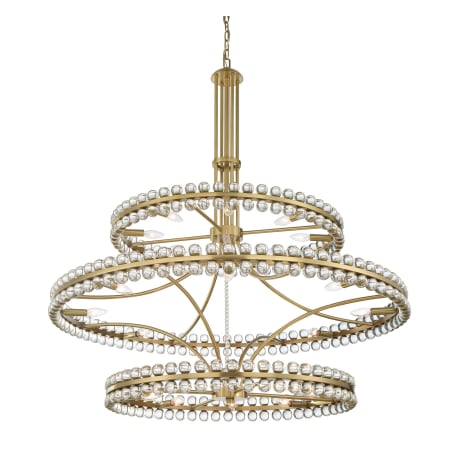 Crystorama Lighting Group Clover 24 Light 48" Wide Ring Chandelier with Glass Ball Accents Aged Brass