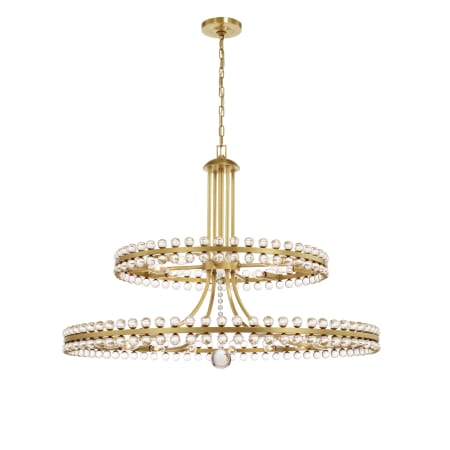 Crystorama Lighting Group Clover 24 Light 39" Wide Ring Chandelier with Glass Ball Accents Aged Brass