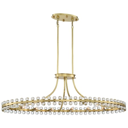 Crystorama Lighting Group Clover 12 Light 45" Wide Linear Chandelier with Glass Ball Accents Aged Brass