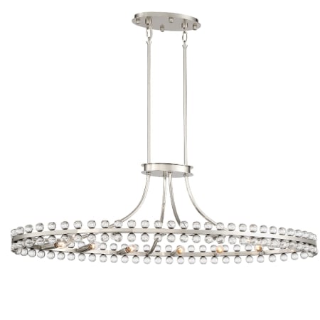 Crystorama Lighting Group Clover 12 Light 45" Wide Linear Chandelier with Glass Ball Accents Brushed Nickel