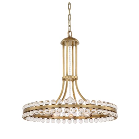 Crystorama Lighting Group Clover 8 Light 23" Wide Ring Chandelier with Glass Ball Accents Aged Brass
