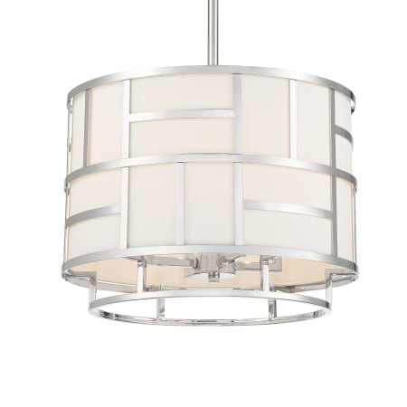 Crystorama Lighting Group Danielson 4 Light 17" Wide Pendant with Silk Shade Polished Nickel