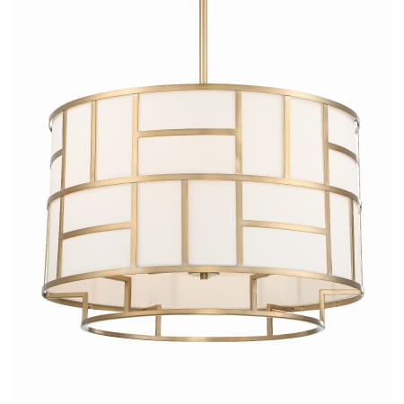 Crystorama Lighting Group Danielson 6 Light 25" Wide Drum Chandelier with Silk Shade Vibrant Gold