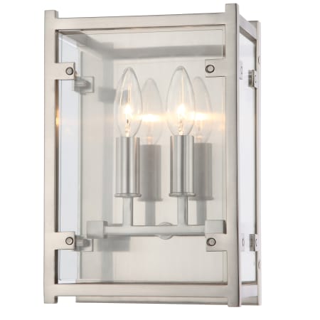 Crystorama Lighting Group Danbury 2 Light 12" Tall Wall Sconce with Glass Shade Brushed Nickel