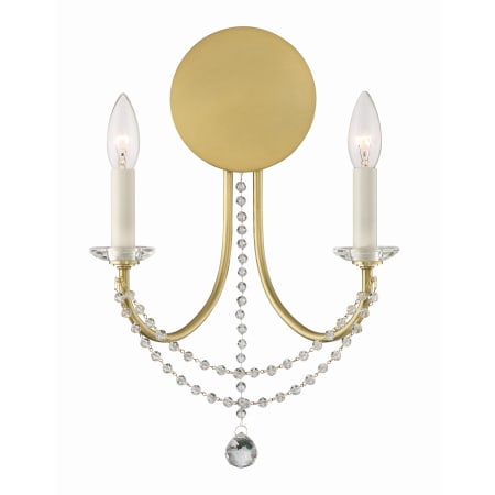 Crystorama Lighting Group Delilah 2 Light 16" Tall Wall Sconce Aged Brass