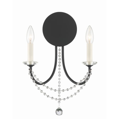 Crystorama Lighting Group Delilah 2 Light 16" Tall Wall Sconce Matte Black