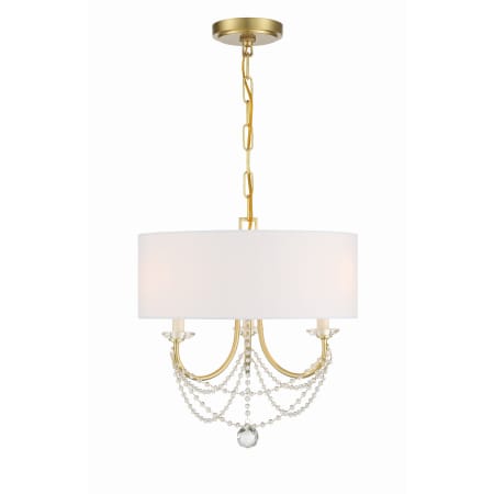 Crystorama Lighting Group Delilah 3 Light 16" Wide Crystal Drum Chandelier Aged Brass