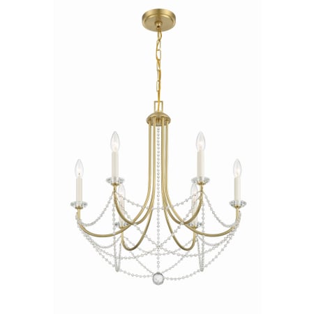 Crystorama Lighting Group Delilah 6 Light 24" Wide Crystal Candle Style Chandelier Aged Brass