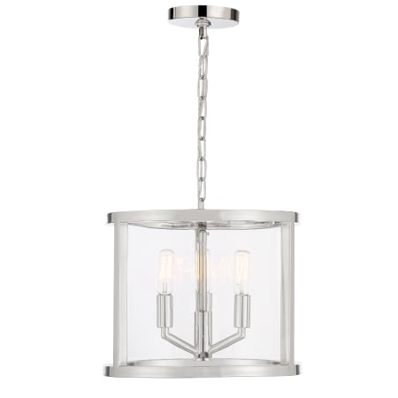 Crystorama Lighting Group Devon 3 Light 12" Wide Pendant with Clear Glass Shade Polished Nickel