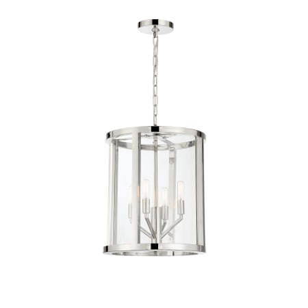 Crystorama Lighting Group Devon 4 Light 14" Wide Pendant with Clear Glass Shade Polished Nickel