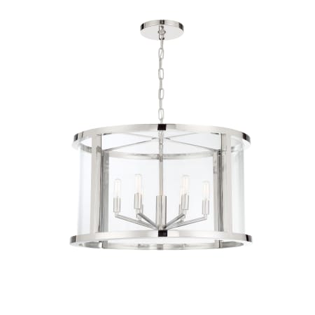 Crystorama Lighting Group Devon 6 Light 24" Wide Pendant Polished Nickel