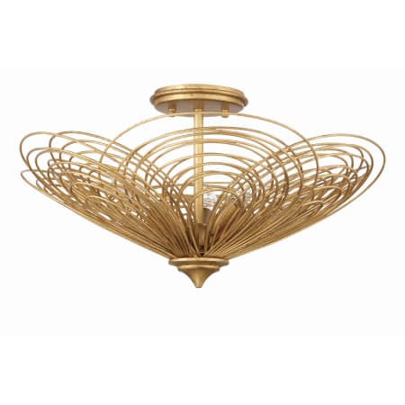Crystorama Lighting Group Doral 3 Light 19" Wide Semi-Flush Bowl Ceiling Fixture Renaissance Gold