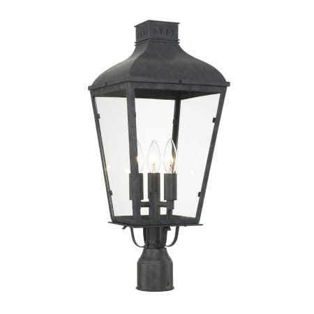 Crystorama Lighting Group Dumont 3 Light 23" Tall Outdoor Single Head Post Light with Clear Glass Shade Graphite