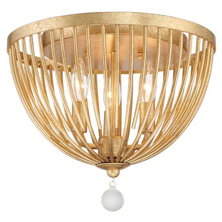 Crystorama Lighting Group Duval 3 Light 14" Wide Flush Mount Bowl Ceiling Fixture Antique Gold