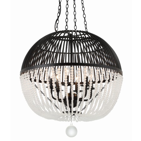 Crystorama Lighting Group Duval 6 Light 21" Wide Pendant with Frosted Glass Beads Matte Black