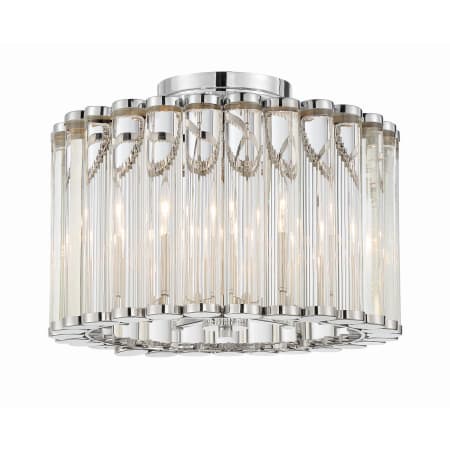 Crystorama Lighting Group Elliot 4 Light 15" Wide Semi-Flush Drum Ceiling Fixture with Clear Glass Shade Polished Nickel
