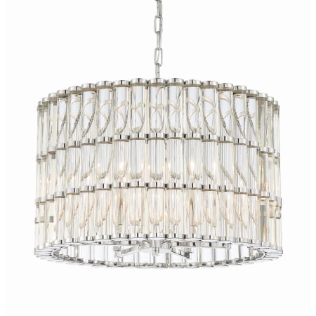 Crystorama Lighting Group Elliot 6 Light 23" Wide Drum Chandelier with Clear Glass Shade Polished Nickel