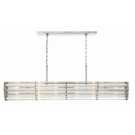 Crystorama Lighting Group Elliot 6 Light 48" Wide Linear Chandelier Polished Nickel